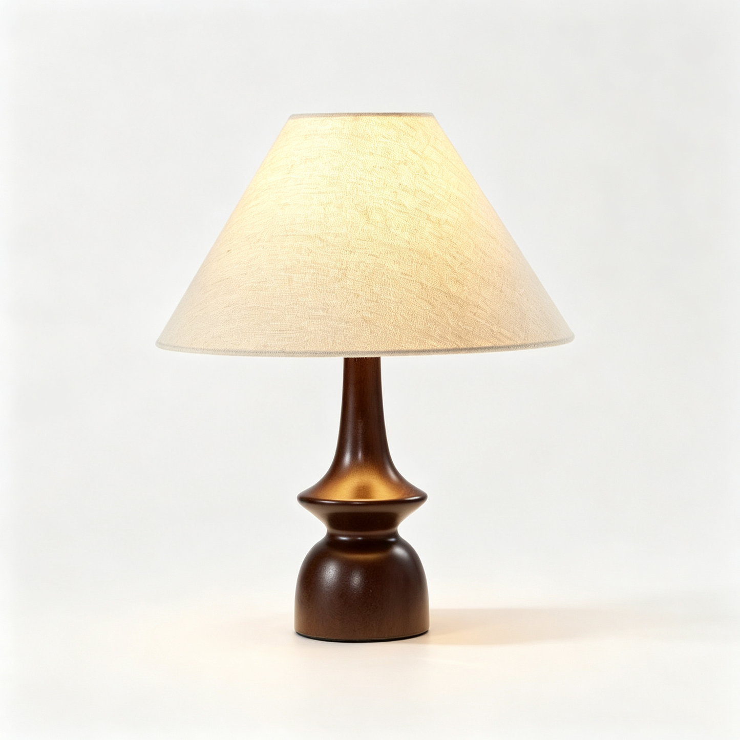 Vintage Curved Wooden Table Lamp