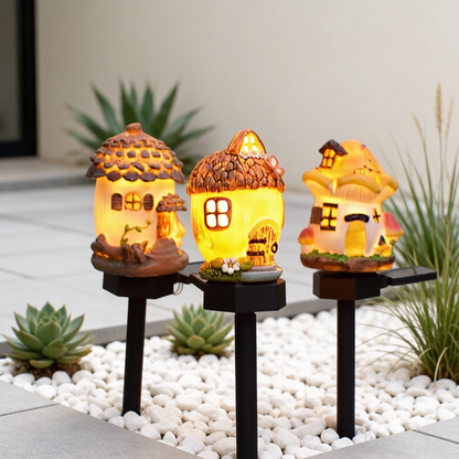 Fairy Tale Cottage Solar Garden Stake Light