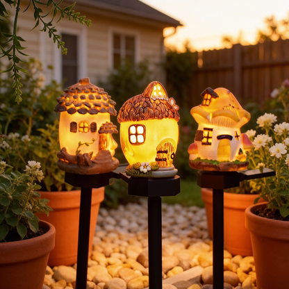 Fairy Tale Cottage Solar Garden Stake Light