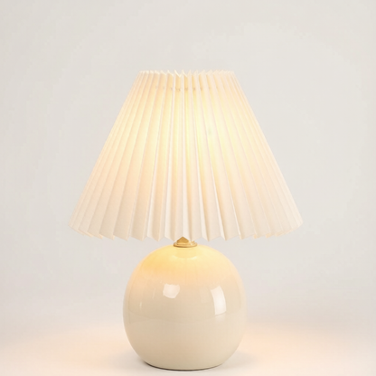 Pleated Ceramic Ball Table Lamp
