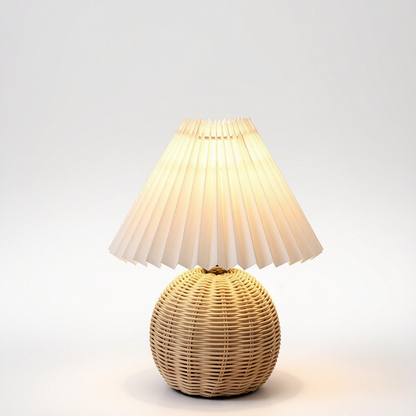 Rattan Pleated Table Lamp